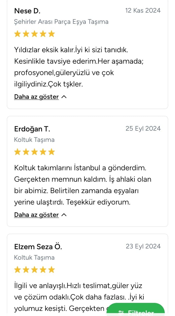 Bursa Geneli 5 Yıldızlı Güvenilir Nakliyat Hizmeti