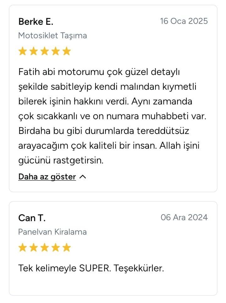Nilüfer Osmangazi Parça Eşya ve Motor Nakliyesi