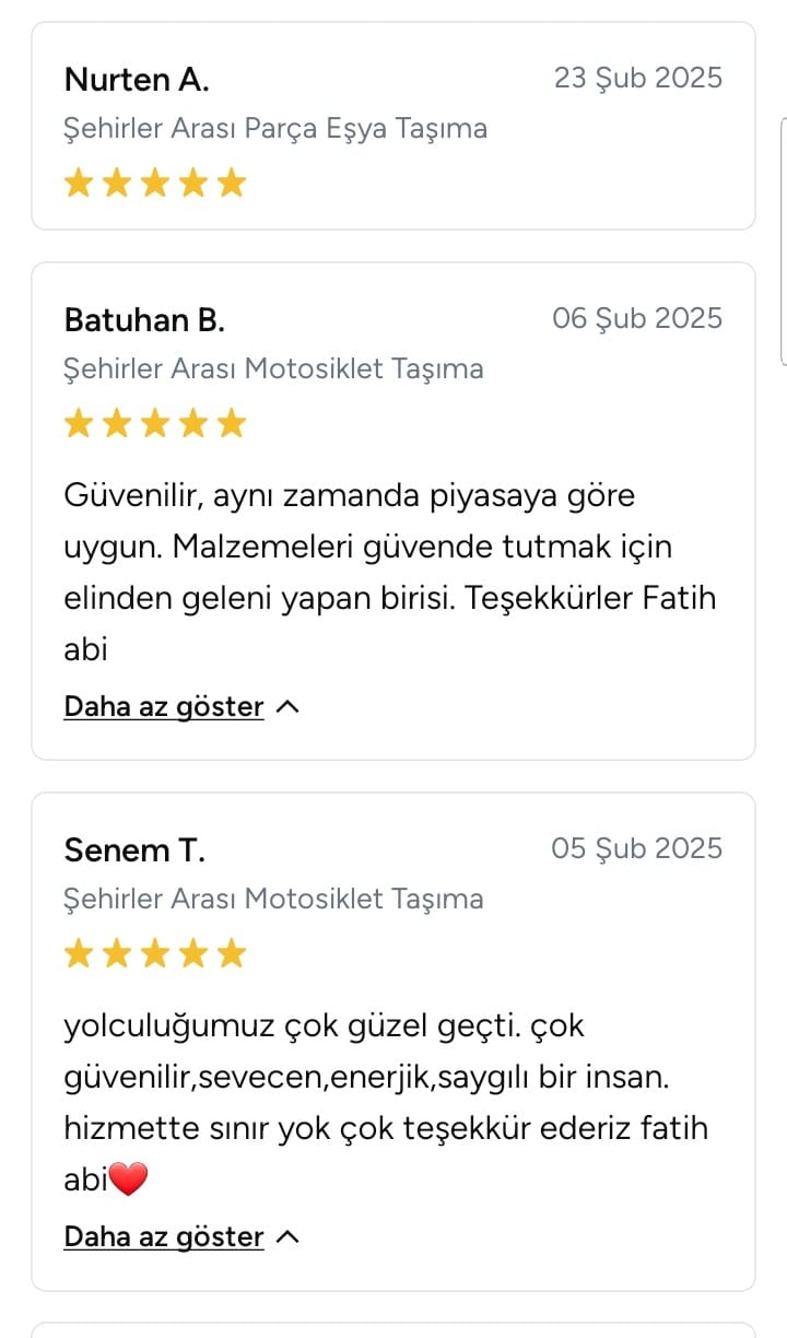 Bursa İstanbul İzmir Arası Motosiklet Taşıma